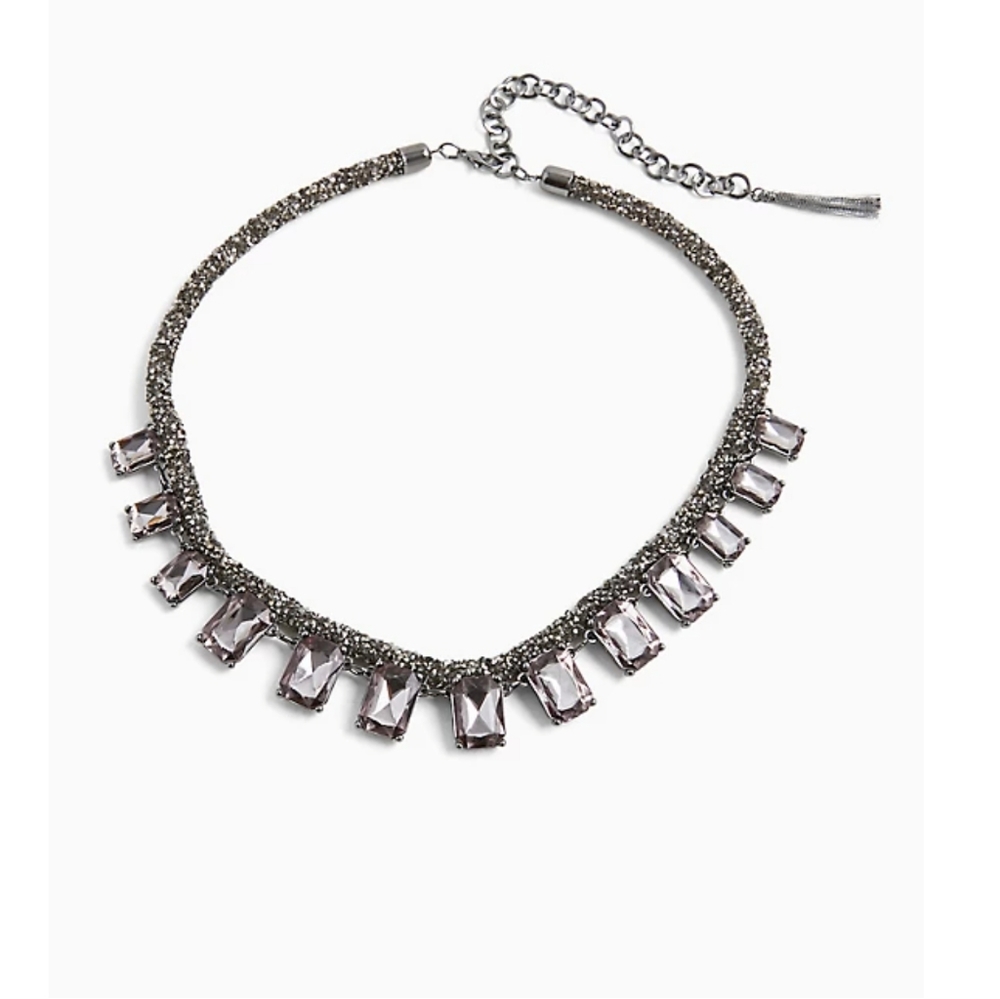 Glitter Rhinestone Statement Necklace - image 1